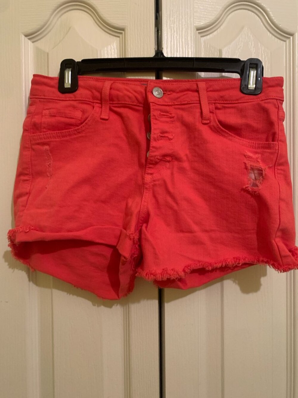 JUST USA Distressed Denim Shorts - Size 27 - Hot Pink
